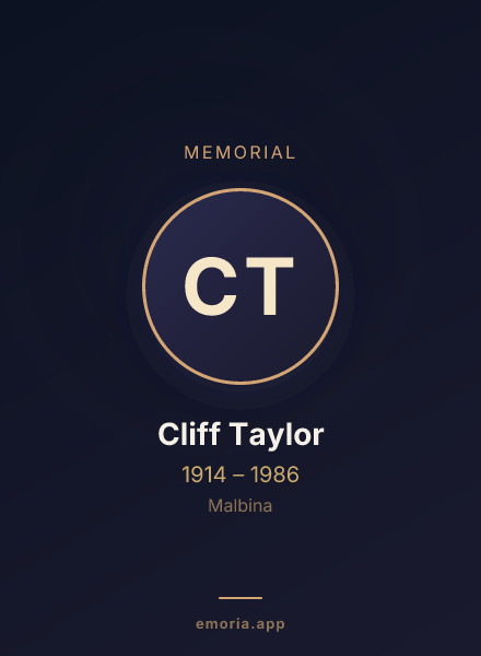 Memorial portrait of Cliff Taylor