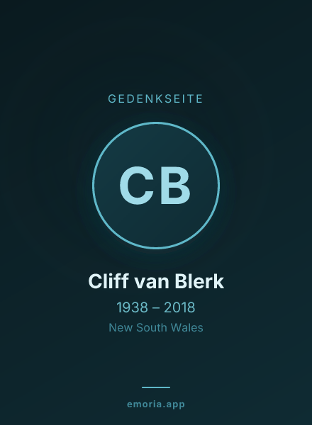 Gedenkportrait von Cliff van Blerk