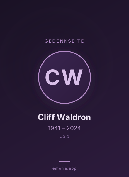 Gedenkportrait von Cliff Waldron