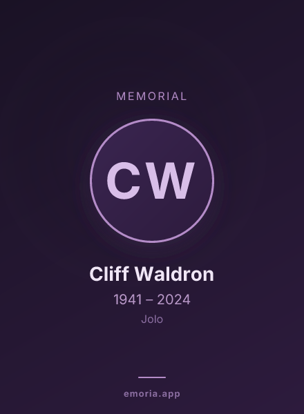 Memorial portrait of Cliff Waldron