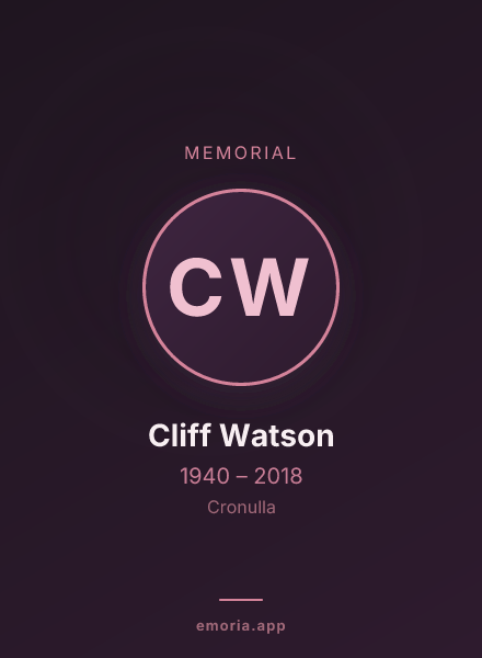 Memorial portrait of Cliff Watson