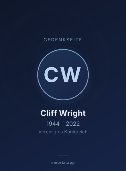 Gedenkportrait von Cliff Wright