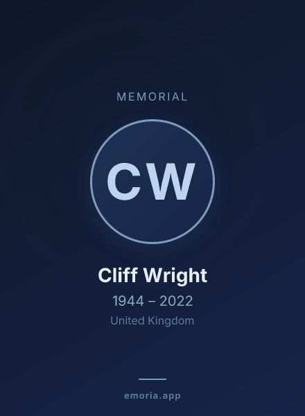 Memorial portrait of Cliff Wright