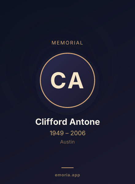 Memorial portrait of Clifford Antone