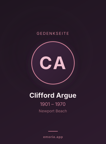 Gedenkportrait von Clifford Argue