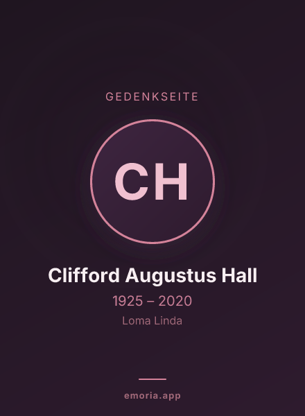 Gedenkportrait von Clifford Augustus Hall