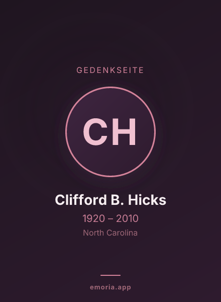 Gedenkportrait von Clifford B. Hicks