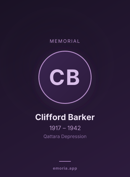 Memorial portrait of Clifford Barker
