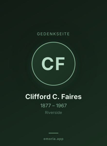 Gedenkportrait von Clifford C. Faires