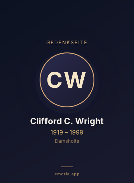 Gedenkportrait von Clifford C. Wright