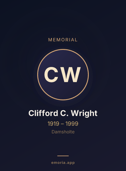 Memorial portrait of Clifford C. Wright