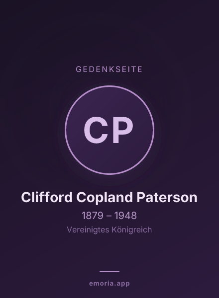 Gedenkportrait von Clifford Copland Paterson