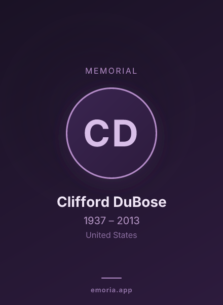 Memorial portrait of Clifford DuBose