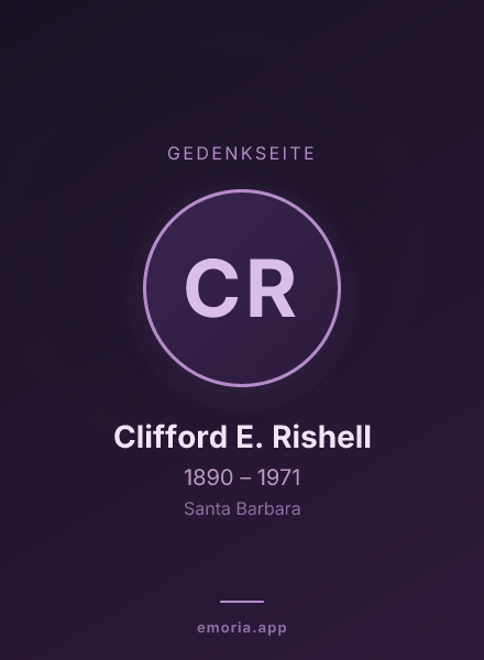 Gedenkportrait von Clifford E. Rishell