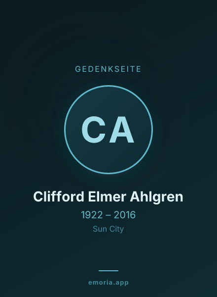 Gedenkportrait von Clifford Elmer Ahlgren