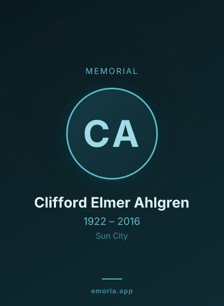 Memorial portrait of Clifford Elmer Ahlgren