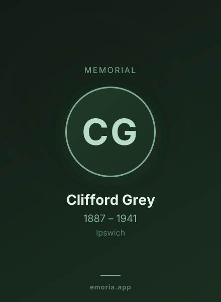 Memorial portrait of Clifford Grey