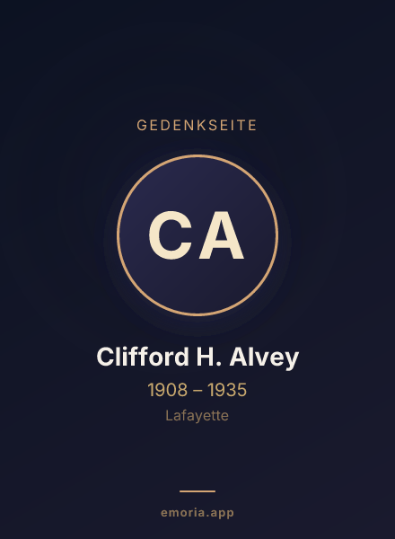 Gedenkportrait von Clifford H. Alvey