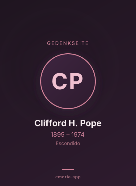 Gedenkportrait von Clifford H. Pope