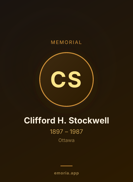 Memorial portrait of Clifford H. Stockwell