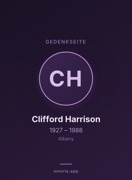 Gedenkportrait von Clifford Harrison