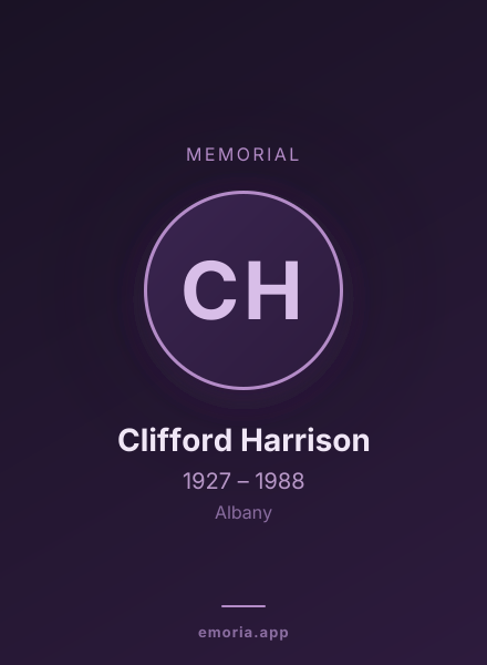 Memorial portrait of Clifford Harrison