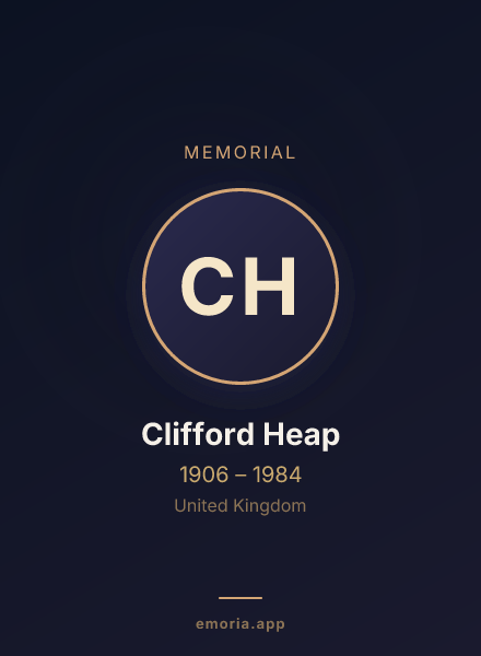 Memorial portrait of Clifford Heap