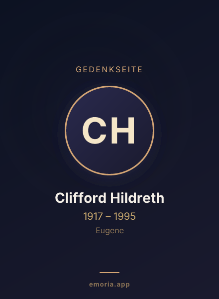 Gedenkportrait von Clifford Hildreth
