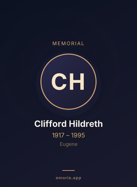 Memorial portrait of Clifford Hildreth