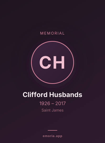 Memorial portrait of Clifford Husbands