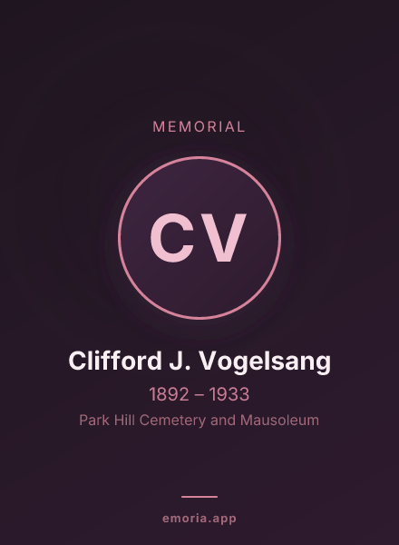 Memorial portrait of Clifford J. Vogelsang