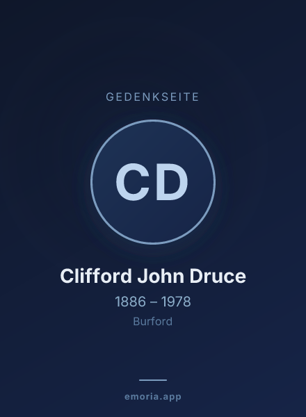 Gedenkportrait von Clifford John Druce