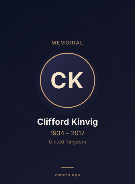 Memorial portrait of Clifford Kinvig