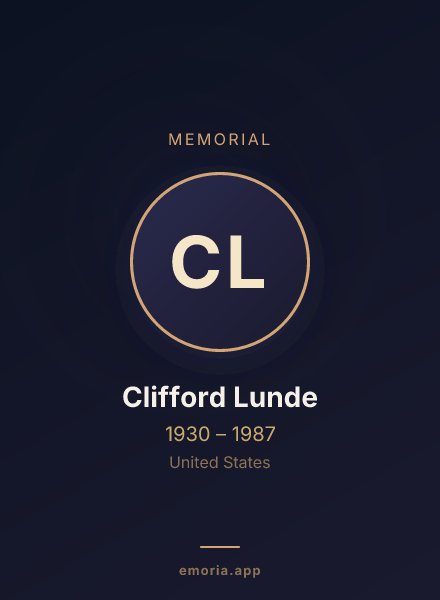Memorial portrait of Clifford Lunde