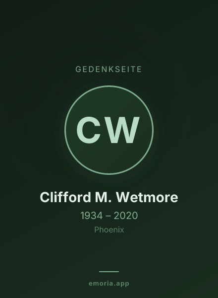 Gedenkportrait von Clifford M. Wetmore