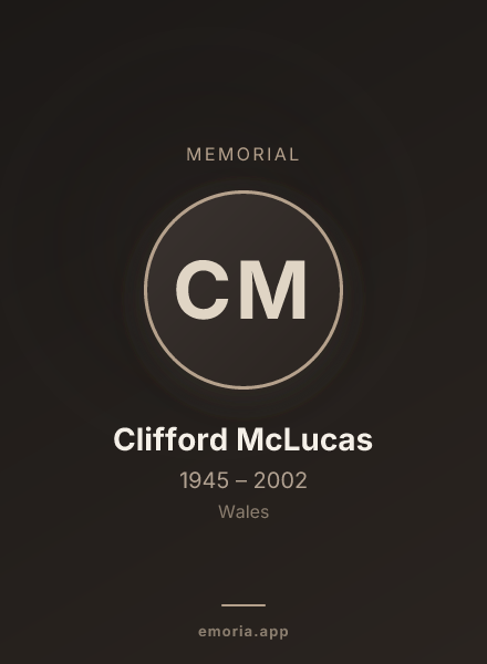 Memorial portrait of Clifford McLucas
