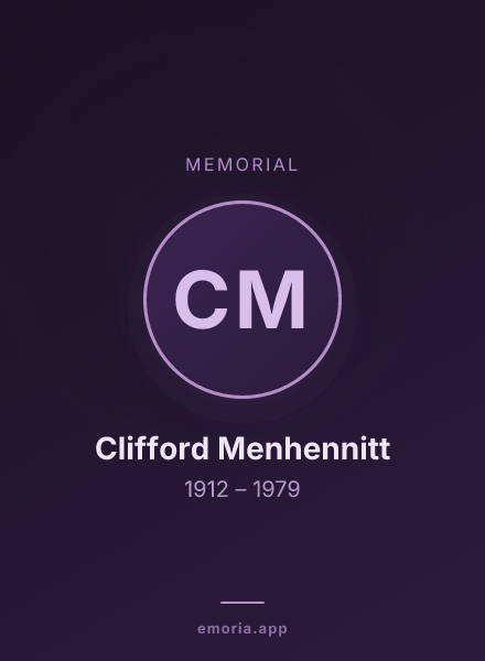 Memorial portrait of Clifford Menhennitt