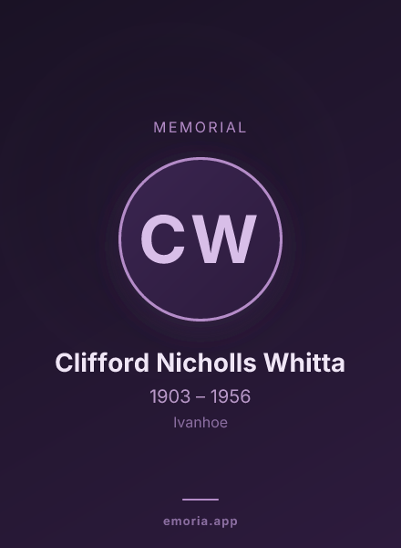 Memorial portrait of Clifford Nicholls Whitta