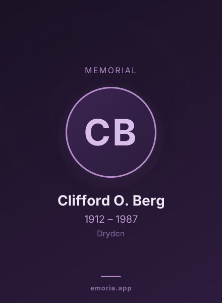 Memorial portrait of Clifford O. Berg