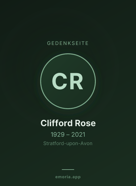 Gedenkportrait von Clifford Rose