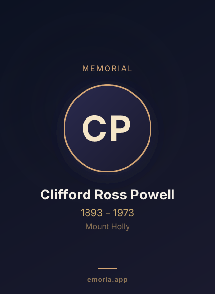 Memorial portrait of Clifford Ross Powell