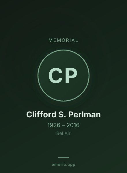 Memorial portrait of Clifford S. Perlman