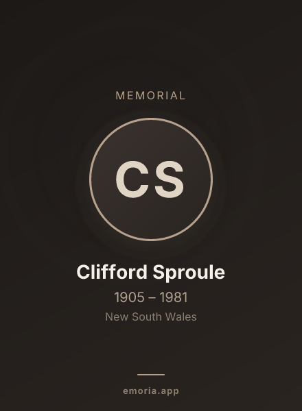 Memorial portrait of Clifford Sproule