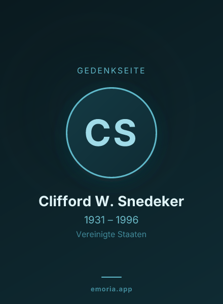 Gedenkportrait von Clifford W. Snedeker