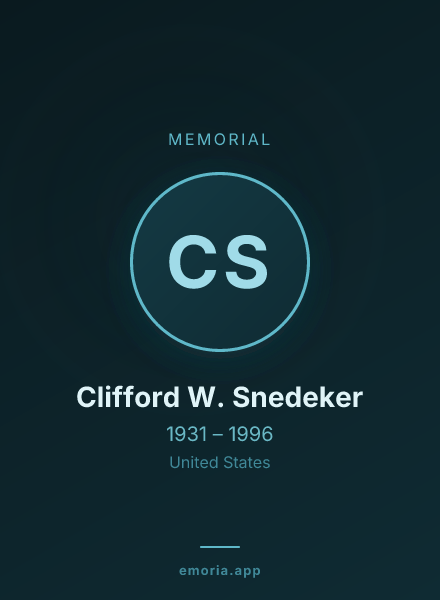 Memorial portrait of Clifford W. Snedeker