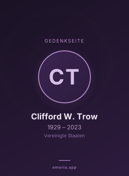 Gedenkportrait von Clifford W. Trow