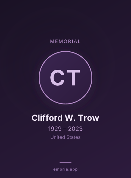 Memorial portrait of Clifford W. Trow