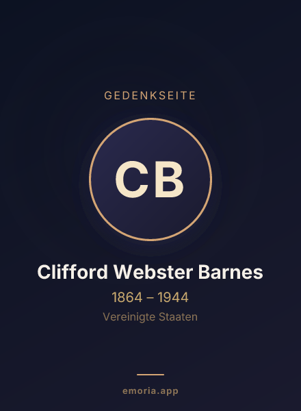 Gedenkportrait von Clifford Webster Barnes