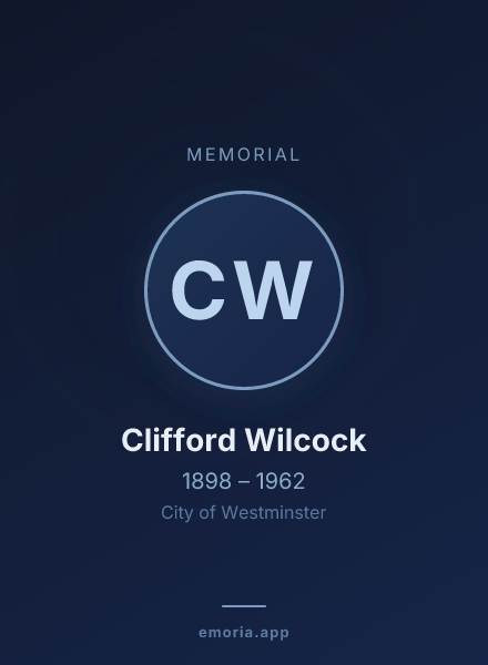 Memorial portrait of Clifford Wilcock