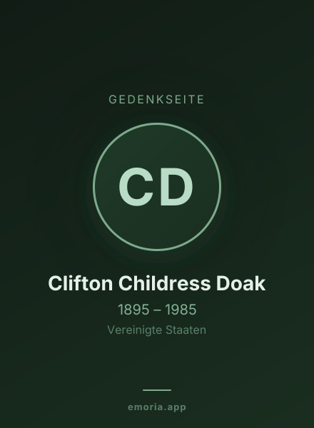 Gedenkportrait von Clifton Childress Doak